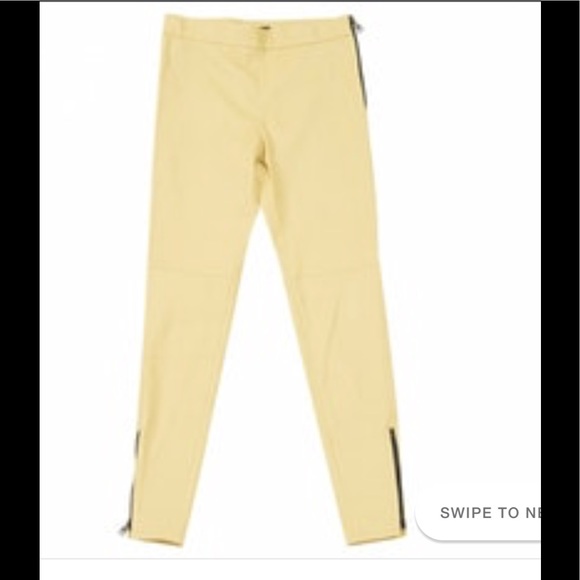 Louis Vuitton Genuine Leather Yellow Leggings - Picture 1 of 8